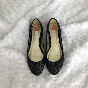 Elaine Turner Black Sequin Ballet Flats